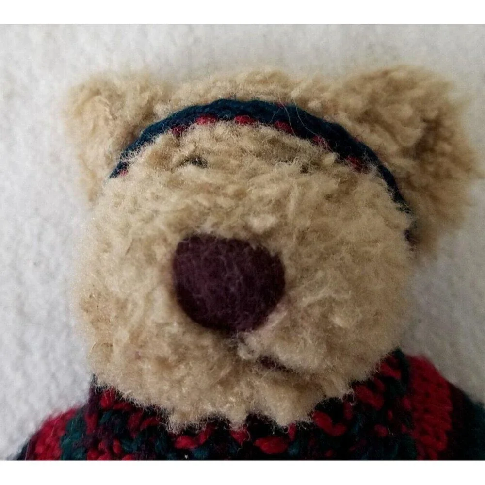 Stichler blonde bear plush‎ with multicolored sweater headband jointed legs